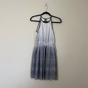Navy & White Banana Republic High Neck Mini Dress